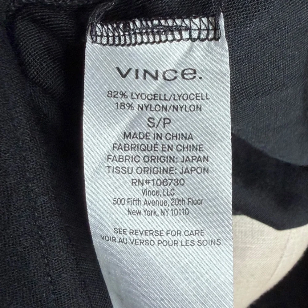 VINCE‎ Skirt Black Draped Lyocell Blend Women's Size Small Ruched Jersey Knit